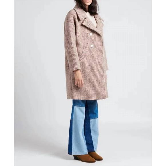 NEW BERENICE laine coat in beige - Picture 3 of 5